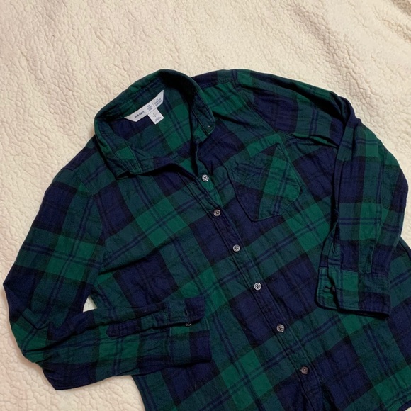 Old Navy Jackets & Blazers - GREEN PLAID FLANNEL